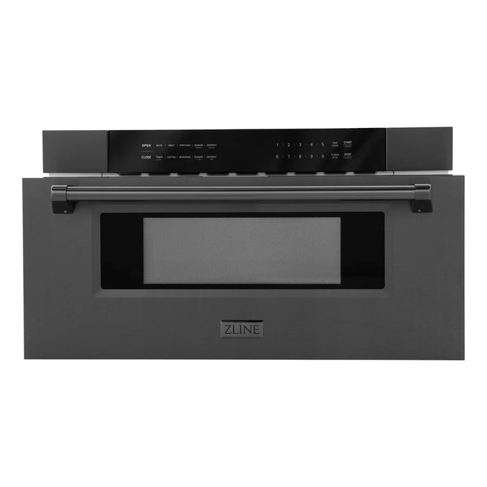 ZLINE MWD-30-BS 30 in Built-In Microwave Drawer, 1.2 Cu. Ft., Black Stainless Steel