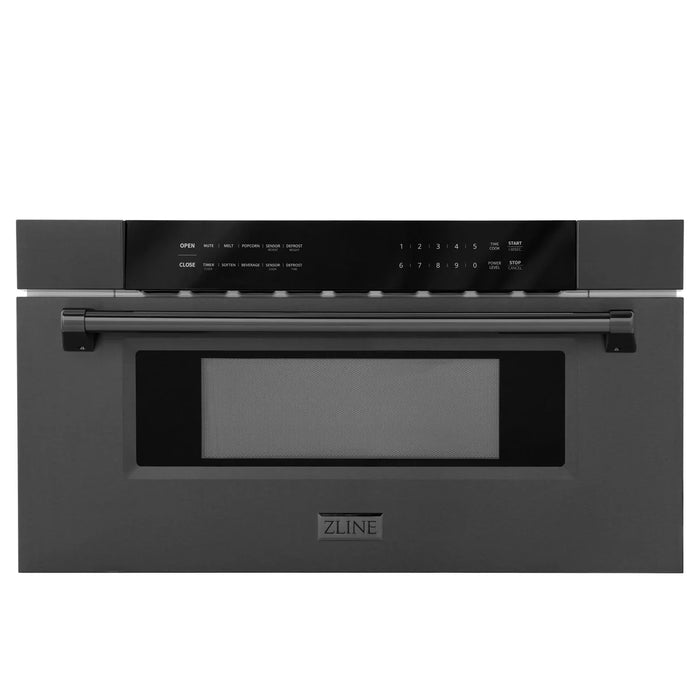ZLINE MWD-30-BS 30 in Built-In Microwave Drawer, 1.2 Cu. Ft., Black Stainless Steel