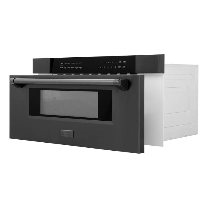 ZLINE MWD-30-BS 30 in Built-In Microwave Drawer, 1.2 Cu. Ft., Black Stainless Steel