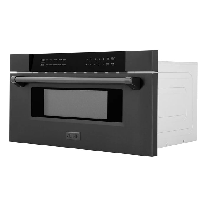 ZLINE MWD-30-BS 30 in Built-In Microwave Drawer, 1.2 Cu. Ft., Black Stainless Steel