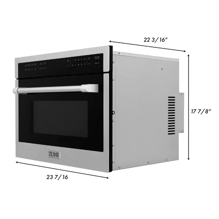ZLINE MWO-24-SS 24 in Built-In Convection Microwave Oven, 1.6 Cu. Ft., Fingerprint Resistant Stainless Steel