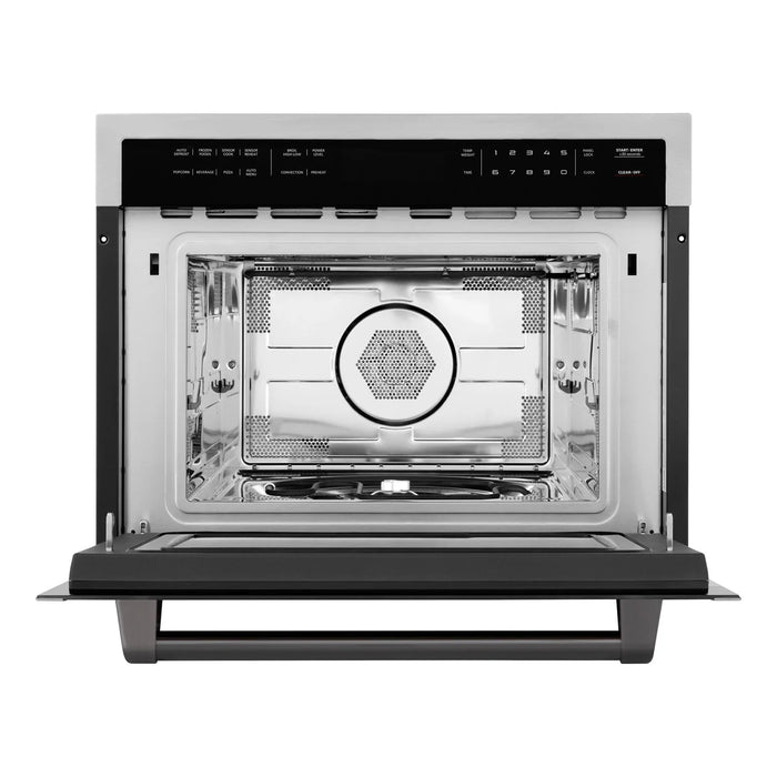 ZLINE MWOZ-24-MB Autograph Edition 24 in Built-In Convection Microwave Oven, 1.6 cu ft, Stainless Steel with Matte Black Accents