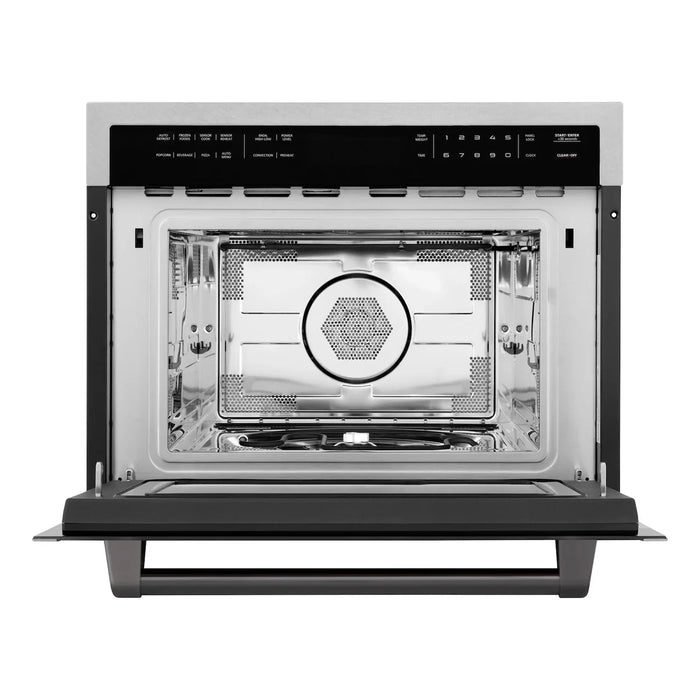 ZLINE MWOZ-24-SS-MB Autograph Edition 24 in Built-In Convection Microwave Oven, 1.6 cu ft, Fingerprint Resistant Stainless Steel with Matte Black Accents