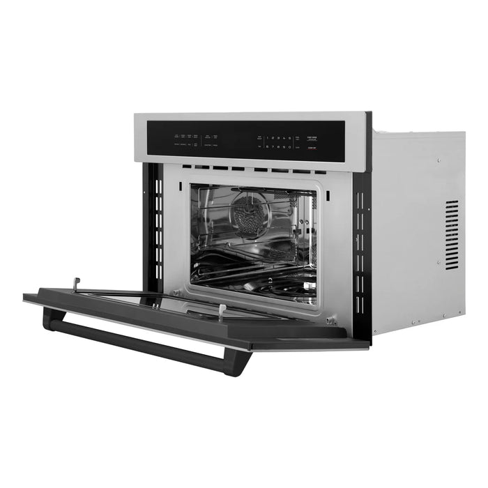 ZLINE MWOZ-30-MB 30 in Built-In Convection Microwave Oven, 1.6 Cu. Ft., Stainless Steel, Matte Black Accents