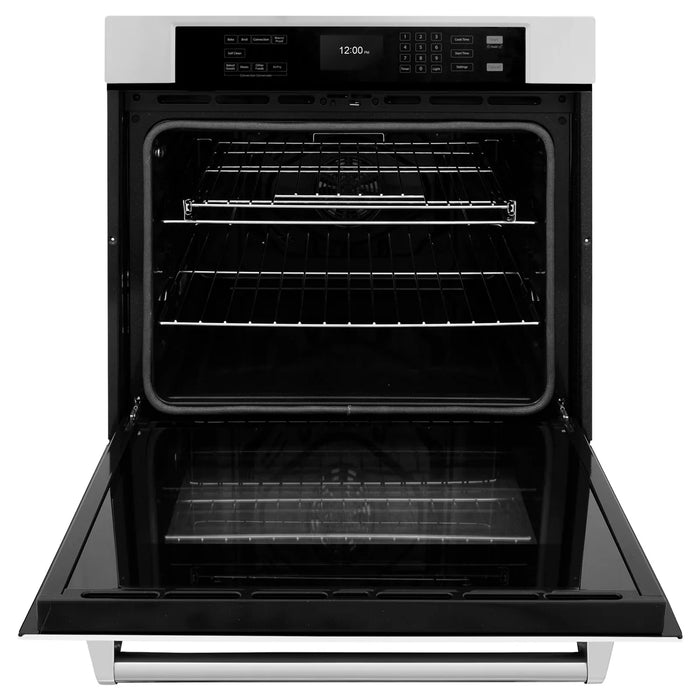 ZLINE WASS-WM-30 30 in Single Electric Wall Oven, 5.0 cu ft, White Matte with Stainless Steel Accents, Convection Cooking