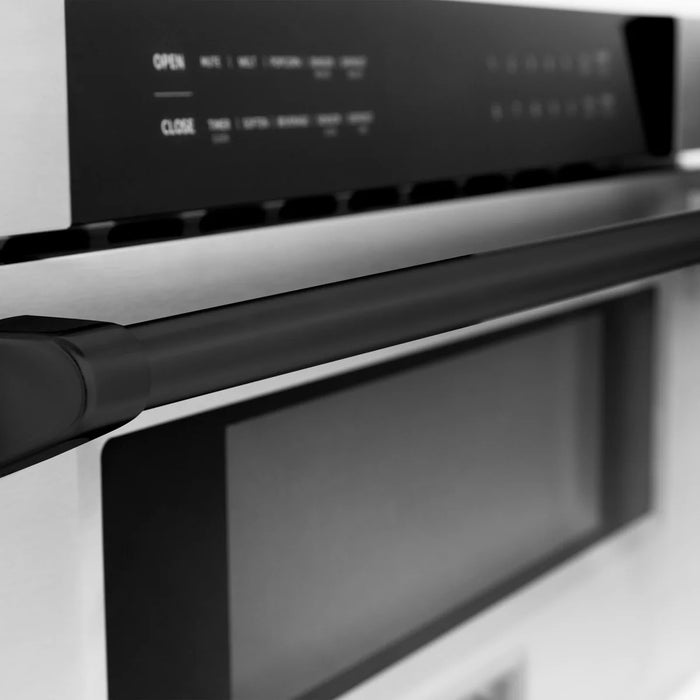 ZLINE MWDZ-30-MB 30 in Built-In Microwave Drawer, 1.2 Cu. Ft., Stainless Steel, Matte Black Accents
